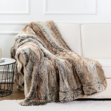Load image into Gallery viewer, Throw Blanket | Soft Brown Faux Fur, Thick and Luxurious Sofa Cover