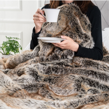 Load image into Gallery viewer, Throw Blanket | Soft Brown Faux Fur, Thick and Luxurious Sofa Cover