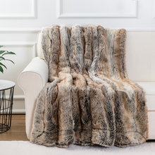 Load image into Gallery viewer, Throw Blanket | Soft Brown Faux Fur, Thick and Luxurious Sofa Cover