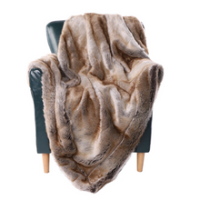 Load image into Gallery viewer, Throw Blanket | Soft Brown Faux Fur, Thick and Luxurious Sofa Cover