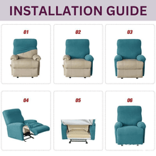 Load image into Gallery viewer, Arm Chair Slipcovers | Recliner | Black & Grey | Plain Velvet Solid Coloured Armchair Covers