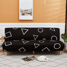 Load image into Gallery viewer, Sofa Bed Slipcovers | 2 Seater Multi Coloured Laser & Buttons Styled Medium Patterned Fabric Sofa Bed Cover
