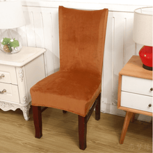 Load image into Gallery viewer, Dining Chair Slipcovers | Brown, Camel, Pink, Light Pink | Thick Solid Coloured Chair Cover