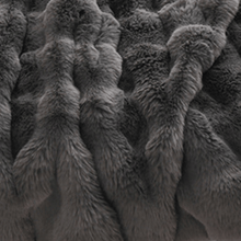 Load image into Gallery viewer, Throw Blanket | Soft & Cosy Dark Grey, Dehaired Angora Rabbit Faux Fur, Thick Jacquard  Blanket