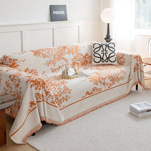 Load image into Gallery viewer, Sofa Throw | Black, Grey, Orange, Khaki, Green | Bayberry tree Patterned |  Multi coloured Chenille Sofa Cover
