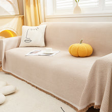 Load image into Gallery viewer, Sofa Throw | Light Coffee, Beige, Grey |  Neutral Weave Throw - Multicoloured Chenille Fabric Sofa Cover