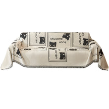 Load image into Gallery viewer, Sofa Throw | Black, Yellow |  Multicoloured Cat Patterned Chenille Fabric Sofa Cover