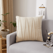 Load image into Gallery viewer, Throw Pillow Case | Green, Gold, Beige  | Plain Jacquard W Style Velvet Sofa Throw Pillow covers