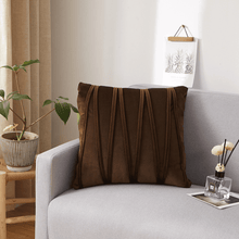 Load image into Gallery viewer, Throw Pillow Case | Plain Black, Brown, Grey Jacquard W Style Velvet Sofa Throw Pillow covers