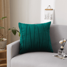 Load image into Gallery viewer, Throw Pillow Case | Green, Gold, Beige  | Plain Jacquard W Style Velvet Sofa Throw Pillow covers