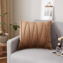 Load image into Gallery viewer, Throw Pillow Case | Plain Black, Brown, Grey Jacquard W Style Velvet Sofa Throw Pillow covers