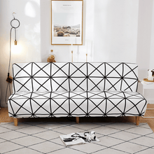 Load image into Gallery viewer, Sofa Bed Slipcovers | 2 Seater Multi Coloured Laser & Buttons Styled Medium Patterned Fabric Sofa Bed Cover