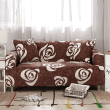 Load image into Gallery viewer, Standard Sofa Slipcovers | Universal Flower & Palm leaves Red, Brown, Grey Patterned Sofa Cover