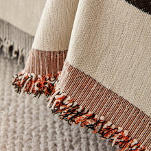 Load image into Gallery viewer, Sofa Throw Blanket  |  Beige & Orange | Chenille Sunset Patterned Multi colour Non Slip Sofa Cover