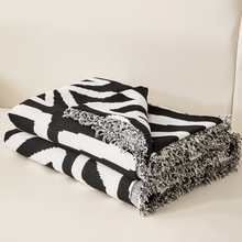 Load image into Gallery viewer, Sofa Throw | Black, Coffee, Grey, Orange | Echo Deco Throw, Geometry Triangle & Diamonds Patterned Multi coloured Chenille Fabric Sofa Cover