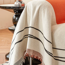 Load image into Gallery viewer, Sofa Throw Blanket  |  Beige & Orange | Chenille Sunset Patterned Multi colour Non Slip Sofa Cover