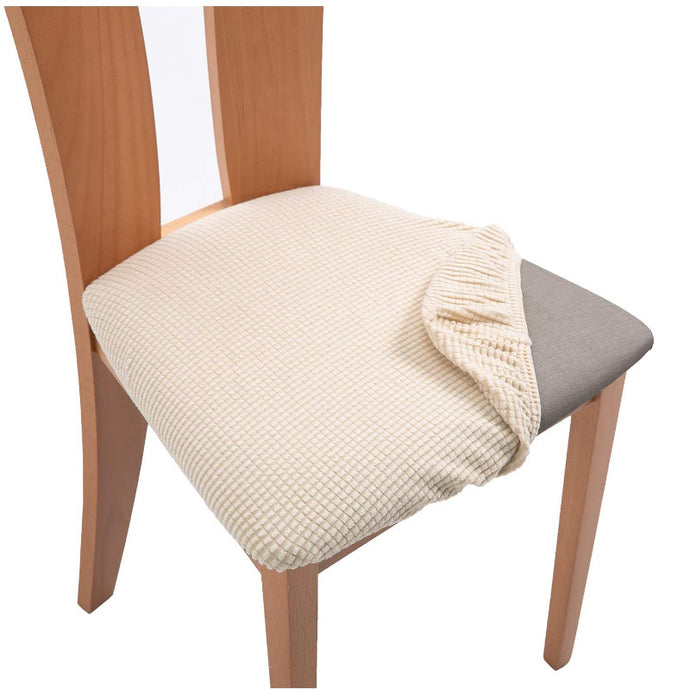 Chair Seat Cushion Slipcovers | Jacquard, Solid Coloured Chair Seat Cushion Covers
