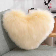 Load image into Gallery viewer, Throw Pillow Cover | Single Colour Fluffy Heart Shaped Plush Pillowcase