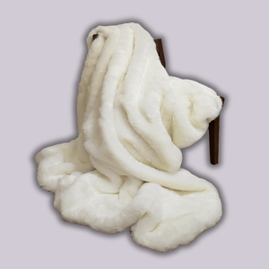 Throw Blanket | White Soft Faux Fur Patterned Thick Sofa Throw Blanket cover