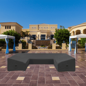 Custom Slanted U Shaped | Tapered Outdoor Kitchen & BBQ Island Cover — Design 7 (Made-to-Measure)