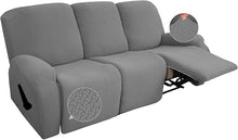 Load image into Gallery viewer, Recliner Sofa Slipcovers | 1, 2, 3, 4 Seater | Grey | Jacquard Solid Coloured Universal Recliner Sofa cover