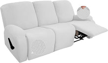 Load image into Gallery viewer, Recliner Sofa Slipcovers | 1, 2, 3, 4 Seater | White | Jacquard Solid Coloured Universal Recliner Sofa cover