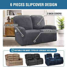 Load image into Gallery viewer, Recliner Sofa Slipcovers | 2 &amp; 3 Seater | Grey | Stretch Velvet Solid Coloured Recliner Sofa Cover