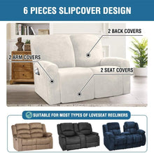 Load image into Gallery viewer, Recliner Sofa Slipcovers | 2 &amp; 3 Seater | White | Stretch Velvet Solid Coloured Recliner Sofa Cover