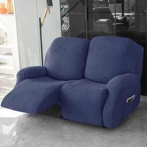 Recliner Sofa Slipcovers | 1, 2, 3, 4 Seater | Navy Blue | Jacquard Solid Coloured Universal Recliner Sofa cover