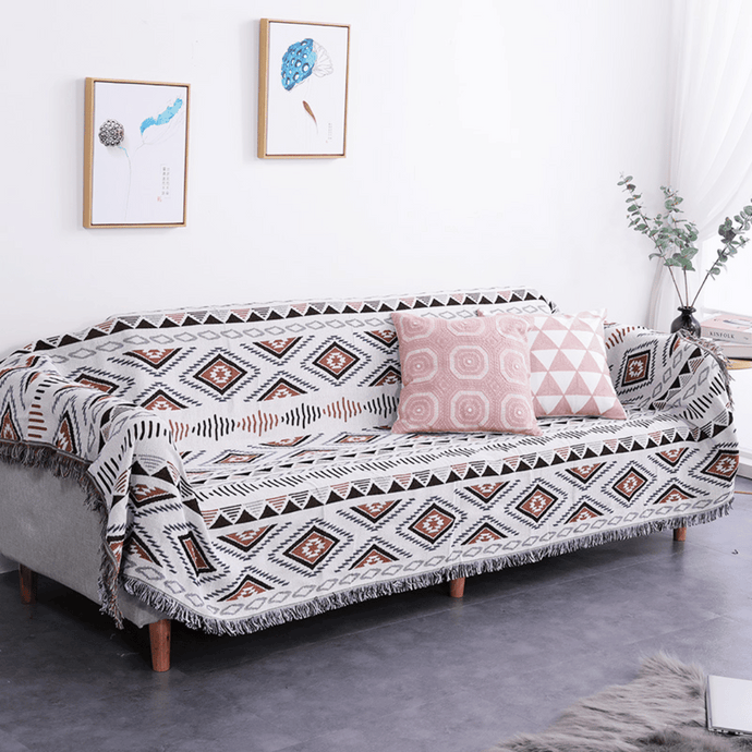 Throw Blanket  | Multi Coloured Nordic Style Patterned Sofa Throw Blanket cover