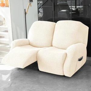 Recliner Sofa Slipcovers | 1, 2, 3, 4 Seater | Beige | Jacquard Solid Coloured Universal Recliner Sofa cover