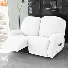 Load image into Gallery viewer, Recliner Sofa Slipcovers | 1, 2, 3, 4 Seater | White | Jacquard Solid Coloured Universal Recliner Sofa cover