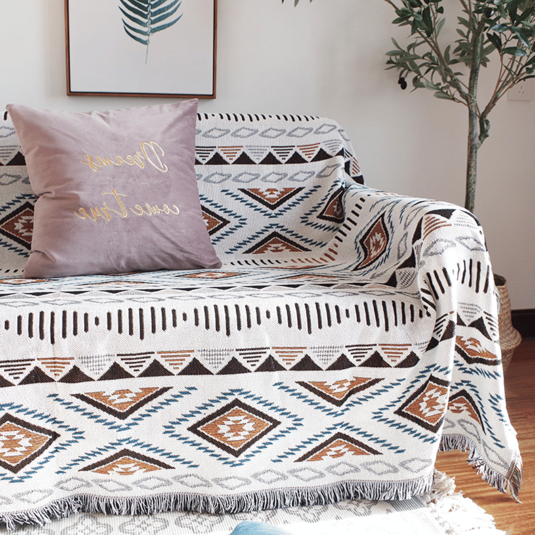 Sofa Throw Cover: Nordic Patterned