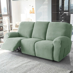 Recliner Sofa Slipcovers | 1, 2, 3, 4 Seater | Sage Green | Jacquard Solid Coloured Universal Recliner Sofa cover