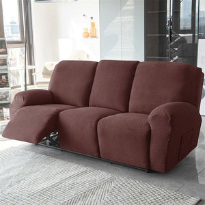 Recliner Sofa Slipcovers | 1, 2, 3, 4 Seater | Coffee | Jacquard Solid Coloured Universal Recliner Sofa cover