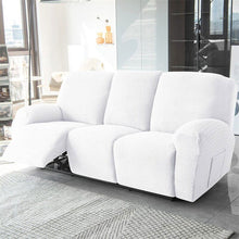 Load image into Gallery viewer, Recliner Sofa Slipcovers | 1, 2, 3, 4 Seater | White | Jacquard Solid Coloured Universal Recliner Sofa cover