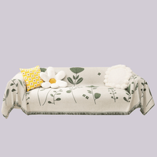 Load image into Gallery viewer, Sofa Throw | Plants &amp; Flower Patterned Multicoloured Chenille Fabric Sofa Cover