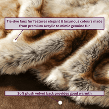 Load image into Gallery viewer, Throw Blanket | Brown Soft Faux Fur Patterned Thick Sofa Throw Blanket cover