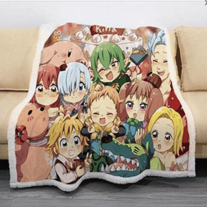Throw Blanket |  7 Deadly Sins Anime Patterned Thick Sofa Throw Blanket cover
