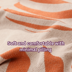 Sofa Throw Blanket | Black, Orange, Green | Zebra Wave Luxe Throw - Stripe Patterned Multi coloured Chenille Sofa Cover