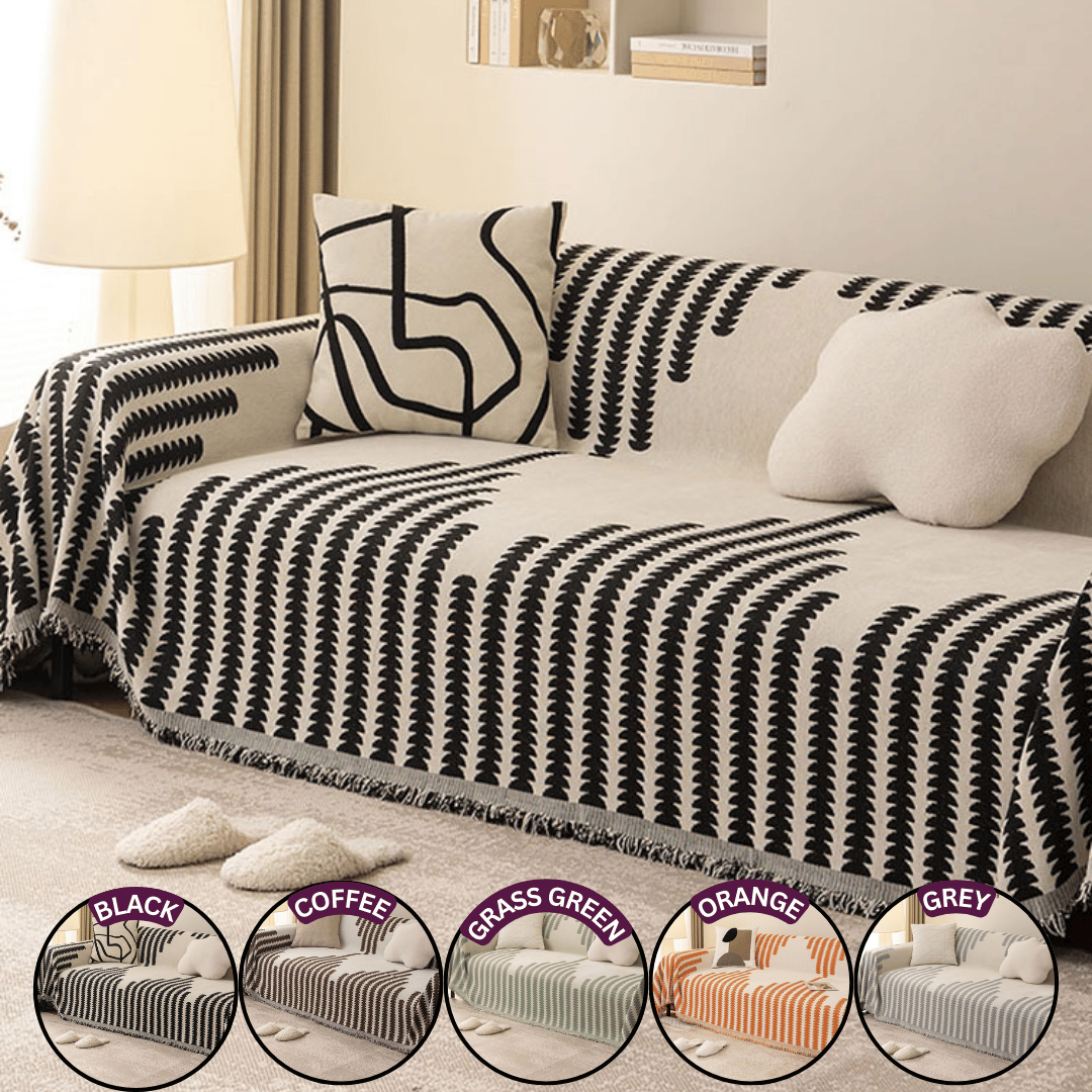Sofa Throw | Black, Coffee, Green, Orange, Grey | Fern Flow Throw, Zig ...