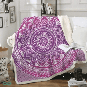 Throw Blanket | Purple Art Design Patterned Thick Sofa Throw Blanket cover