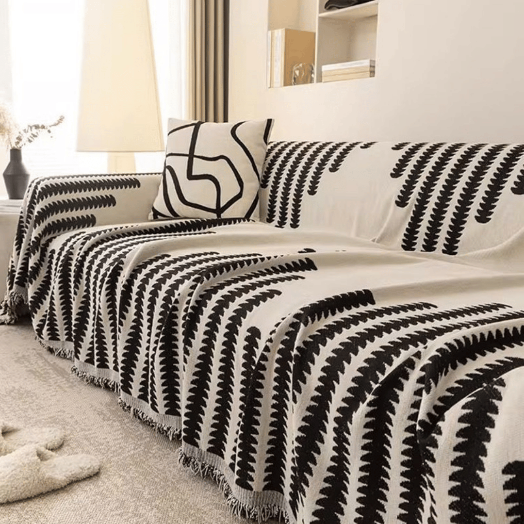 Sofa Throw | Black, Coffee, Green, Orange, Grey | Fern Flow Throw, Zig ...