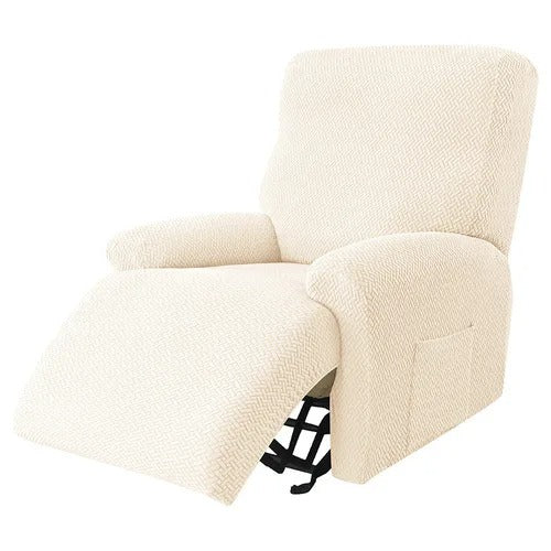 Recliner Sofa Slipcovers | 1, 2, 3, 4 Seater | Beige | Jacquard Solid Coloured Universal Recliner Sofa cover