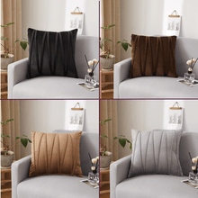 Load image into Gallery viewer, Throw Pillow Case | Plain Black, Brown, Grey Jacquard W Style Velvet Sofa Throw Pillow covers