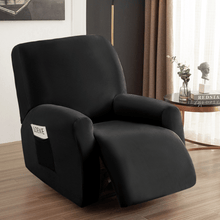 Load image into Gallery viewer, Arm Chair Slipcovers | Recliner | Black &amp; Grey | Plain Velvet Solid Coloured Armchair Covers