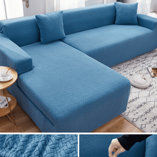 Load image into Gallery viewer, Sectional Sofa Slipcovers | Plain Coloured Jacquard Corner Sofa Cover