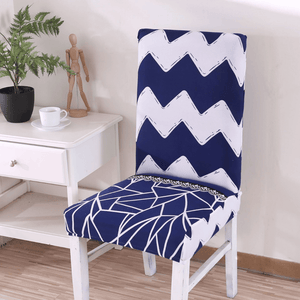 Dining Chair Slipcovers | Blue  & White | Patterned Multi Coloured Chair Cover