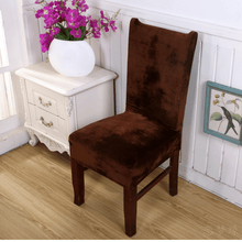 Load image into Gallery viewer, Dining Chair Slipcovers | Brown, Camel, Pink, Light Pink | Thick Solid Coloured Chair Cover