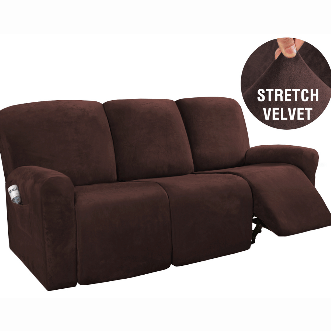Recliner Sofa Slipcover Coffee - 3 Seater